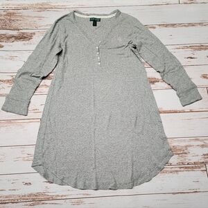 🌺3/$20 Lauren Ralph Lauren Night Gown Gray Cotton Pajamas M